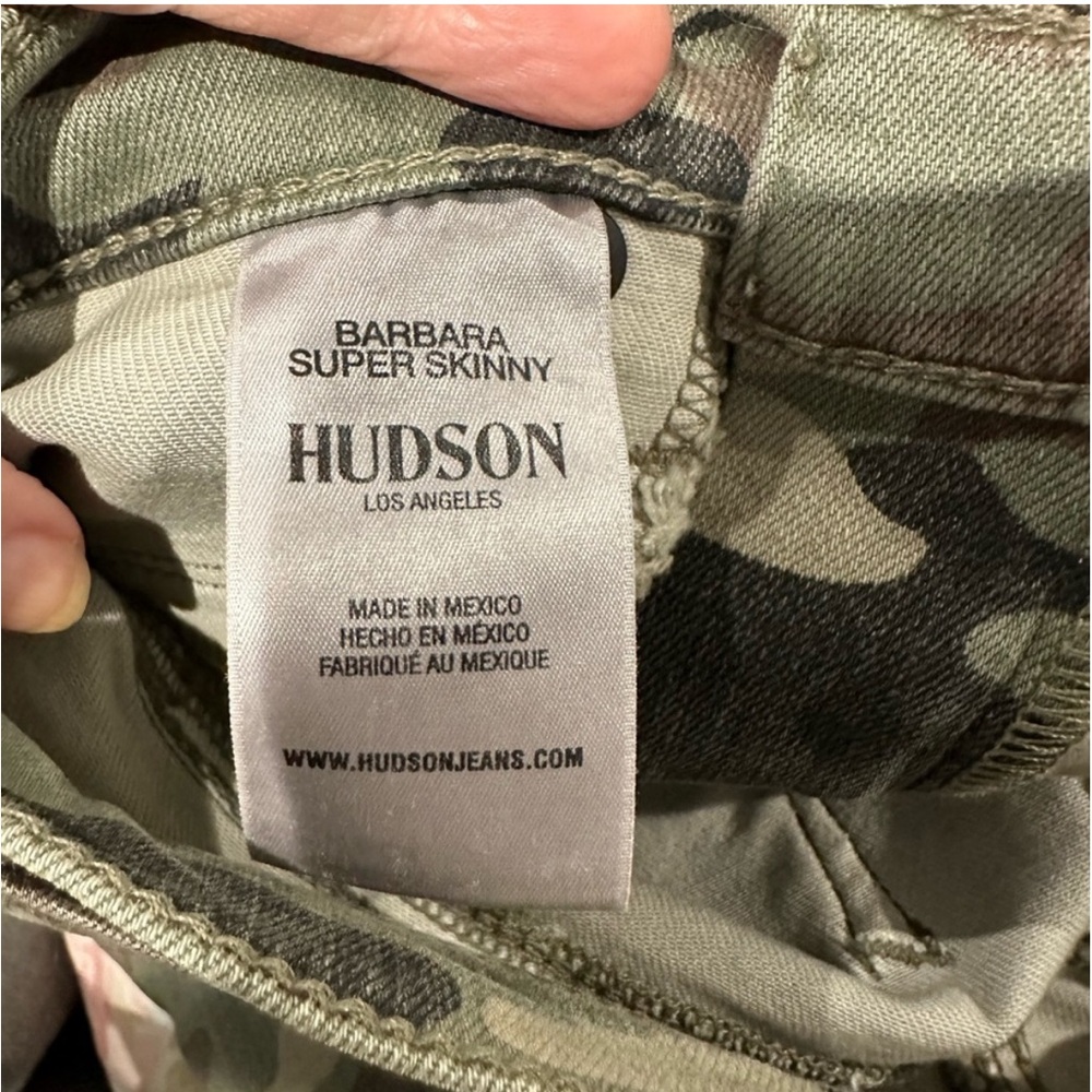 Hudson Barbara High Rise Super Skinny Jeans In Green Camo Sz 25 - Picture 10 of 10